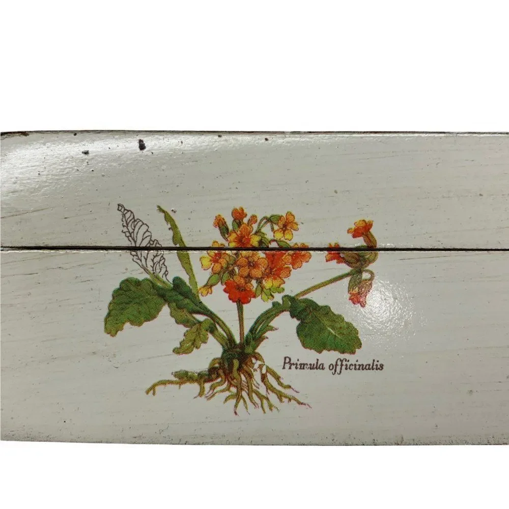 Womens Jewelry Box Trinket Mirror Folding Wild Flowers Vintage Italy 0745